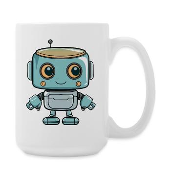 Cute robot print for kids - Large Mug 440 ml - white - Right