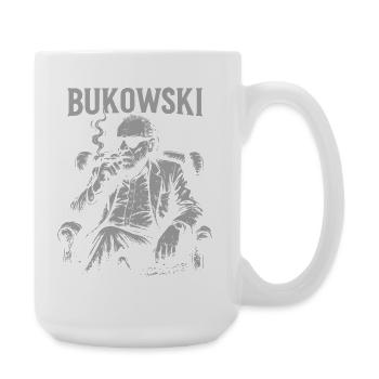 Bukowski Vibe Smoking Portrait - Large Mug 440 ml - white - Right
