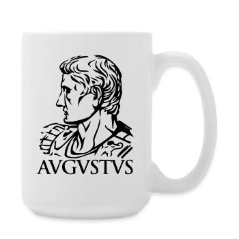Augustus Römischer Kaiser "AVGVSTVS" Geschichte Tribut - Große Tasse 440 ml - Weiß - Rechts