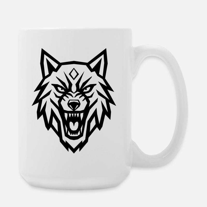 Ferocious Wolf - Indomitable Spirit - Large Mug 440 ml - white