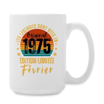 Jahrgang Februar 1975 – Jubiläums-Limitierte Auflage - Große Tasse 440 ml - Weiß - Rechts
