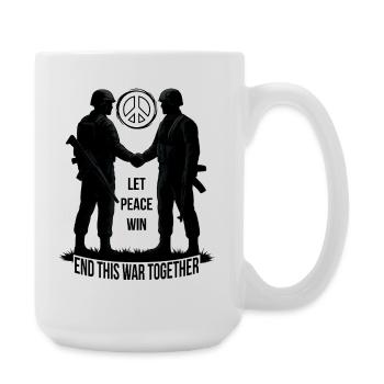 LET PEACE WIN - Large Mug 440 ml - white - Right