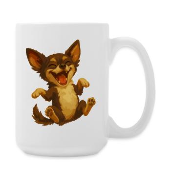 Lachender Chihuahua Cartoon Hund - Große Tasse 440 ml - Weiß - Rechts
