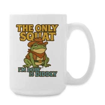 Cowboy Frog Squat Pun - Large Mug 440 ml - white - Right
