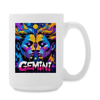 Zwillinge - Große Tasse 440 ml - Weiß - Rechts