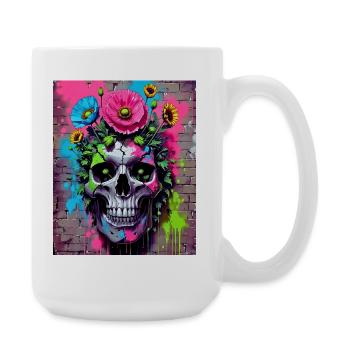 Skull Flowers - Large Mug 440 ml - white - Right