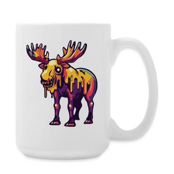 Elch Halloween Zombie - Große Tasse 440 ml - Weiß - Rechts