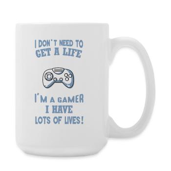 Gamer humour: plein de vies - Grande tasse 440 ml - blanc - Droite
