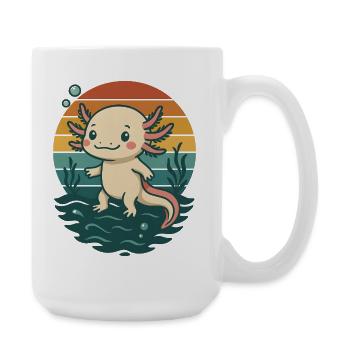 Cute Retro Axolotl - Large Mug 440 ml - white - Right