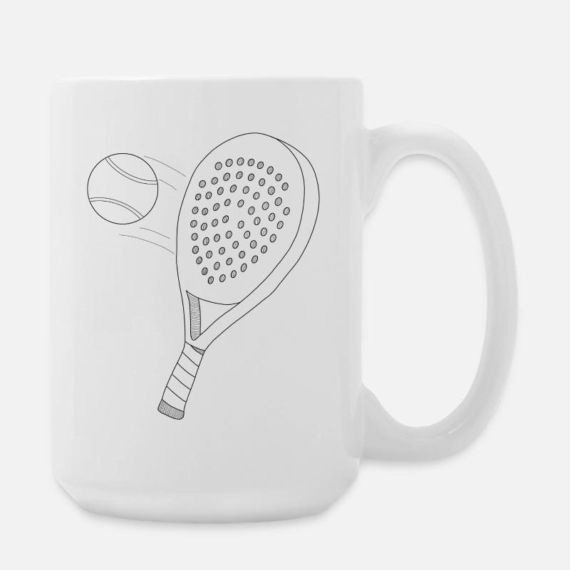 Paddle tennis racket with ball - Large Mug 440 ml - white