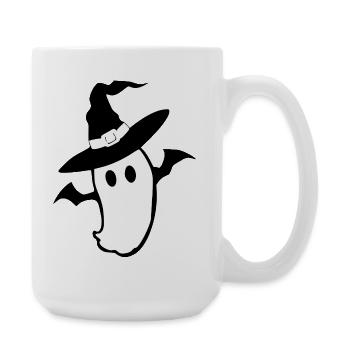 Halloween_T shirt_Gespenst_Kawaii_spooky_cute_w - Large Mug 440 ml - white - Right