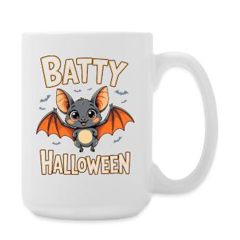 Chauve-souris Halloween Costume Mignon Happy Batty - Grande tasse 440 ml - blanc - Droite