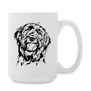 Briard Ball Balljunkie Dogs Wilsigns - Large Mug 440 ml - white - Right
