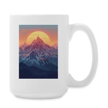Mountains in the Pastel Sun - Large Mug 440 ml - white - Right