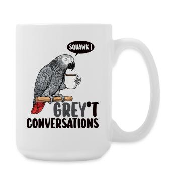 Afrikanischer Grauer Papagei Vogel Humor - Große Tasse 440 ml - Weiß - Rechts