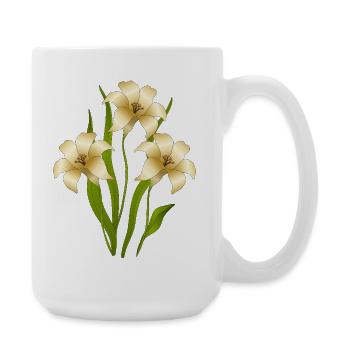 Fleur - Grande tasse 440 ml - blanc - Droite
