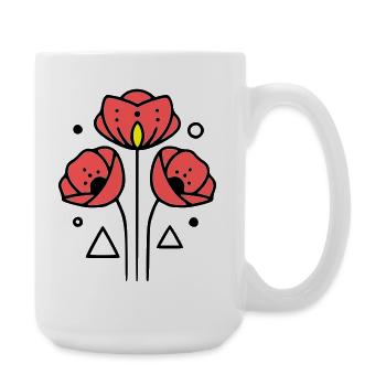 Poppy-Poppies-Minimalist-Line-Art-2 - Large Mug 440 ml - white - Right