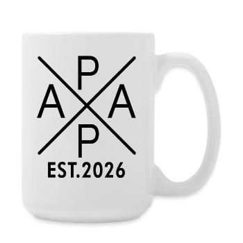 Papa Est. 2026 Vater seit 2026 Werdender Papa 2026 - Große Tasse 440 ml - Weiß - Rechts