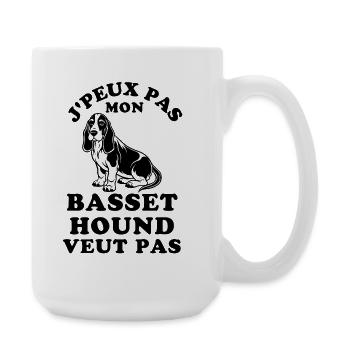 Basset Hound reinrassiger Hund - Große Tasse 440 ml - Weiß - Rechts