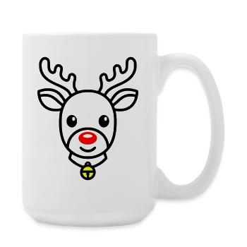 Süßes Rentier | Rudolph für Weihnachten - Große Tasse 440 ml - Weiß - Rechts