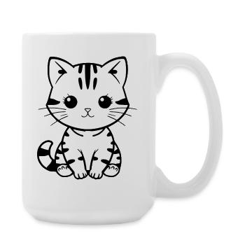 Chat Chaton Chat Chemise Cadeau - Grande tasse 440 ml - blanc - Droite