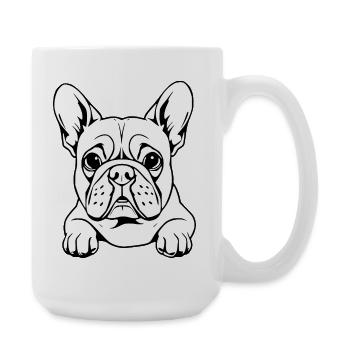 Bulldogge weiß - Große Tasse 440 ml - Weiß - Rechts