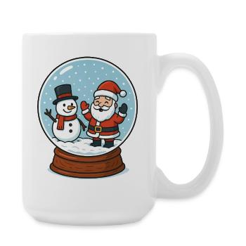 Snow Globe Magic: Santa & Snowman - Large Mug 440 ml - white - Right