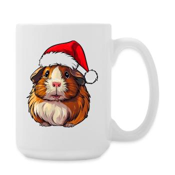 Weihnachten Meerschweinchen - Große Tasse 440 ml - Weiß - Rechts