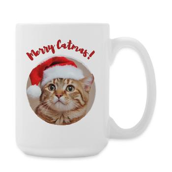 Merry Catmas! - Large Mug 440 ml - white - Right