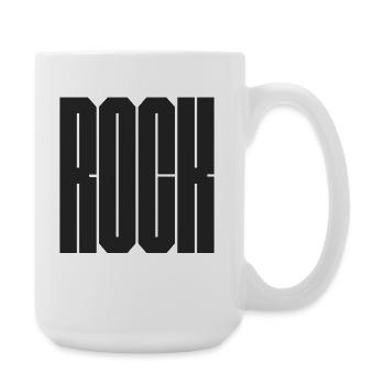 Bold and minimal geometric Rock logo - Large Mug 440 ml - white - Right