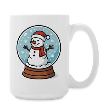 Bonhomme de neige boule à neige - Grande tasse 440 ml - blanc - Droite
