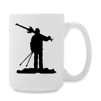 Ski - Große Tasse 440 ml - Weiß - Rechts