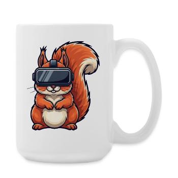 Süßes Eichhörnchen Gamer Cartoon Zocker - Große Tasse 440 ml - Weiß - Rechts