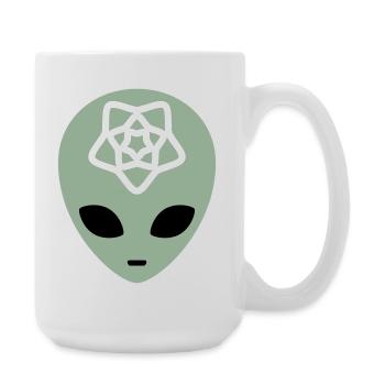 Geometric Alien Mindscape - Large Mug 440 ml - white - Right