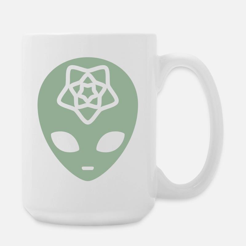 Geometrischer Außerirdischer Geist - Große Tasse 440 ml - Weiß