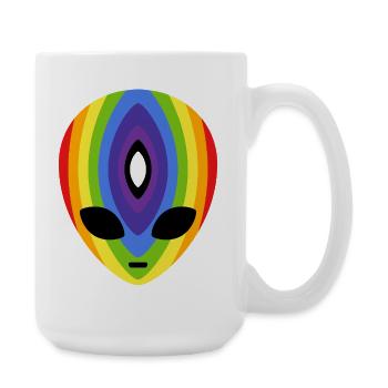 Extraterrestre arc-en-ciel prismatique - Grande tasse 440 ml - blanc - Droite