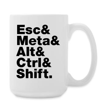 Esc & Meta & Alt & Ctrl & Shift - Grande tasse 440 ml - blanc - Droite