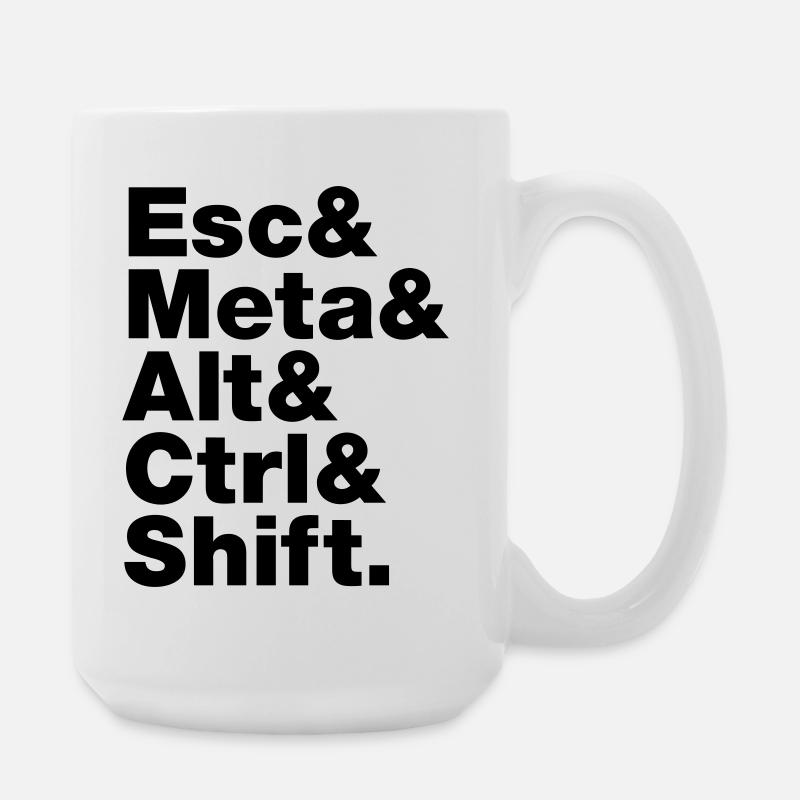 Esc & Meta & Alt & Ctrl & Shift - Grande tasse 440 ml - blanc