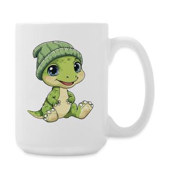 Dinosaurier Süß Niedlich Baby Kinder Tier Cartoon - Große Tasse 440 ml - Weiß - Rechts