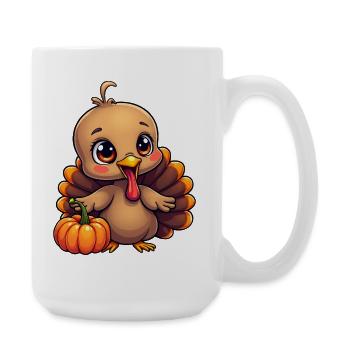 Bébé dinde de Thanksgiving - Grande tasse 440 ml - blanc - Droite