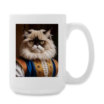 Patte de velours royale – Le chat aristocrate - Grande tasse 440 ml - blanc - Droite