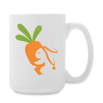 Karottenlächelndes Maskottchen - Große Tasse 440 ml - Weiß - Rechts