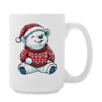 Eisbär Weihnachten Xmas - Große Tasse 440 ml - Weiß - Rechts