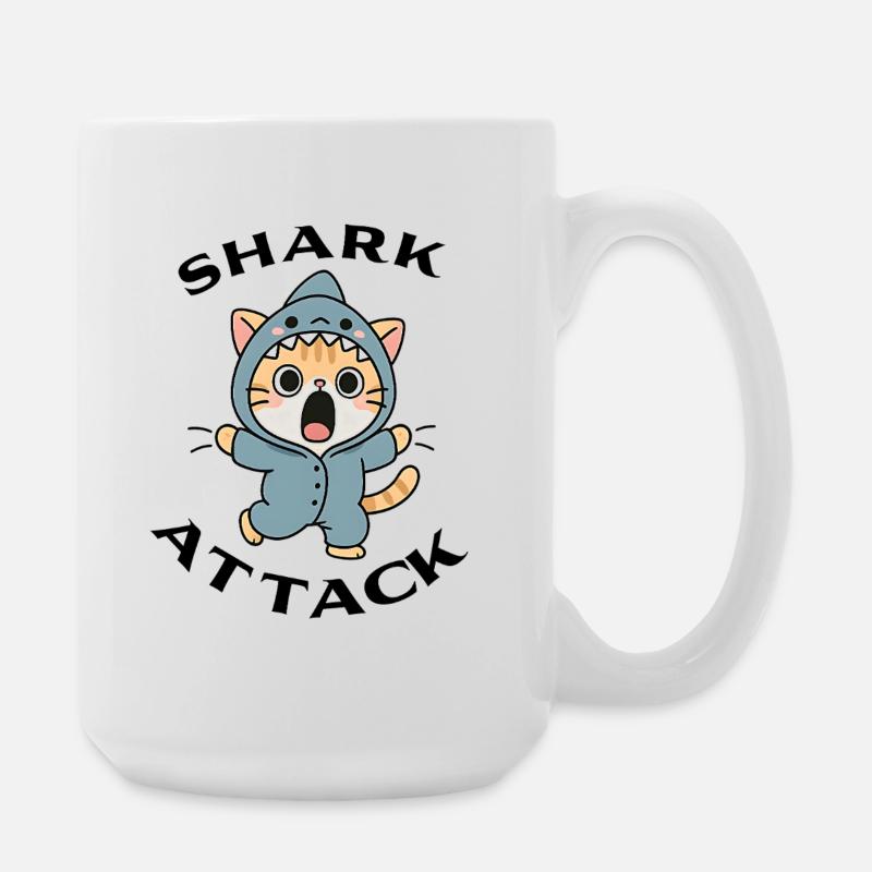 Shark Attack - Attaque de requin - Grande tasse 440 ml - blanc