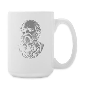 Sokrates Wonder Zitat-Tee - Große Tasse 440 ml - Weiß - Rechts