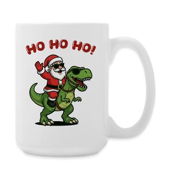 Père Noël sur Dino : Ho Ho Ho - Grande tasse 440 ml - blanc - Droite