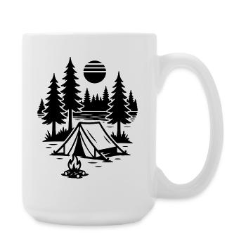 Camping nature sous tente Camping au feu de camp - Grande tasse 440 ml - blanc - Droite