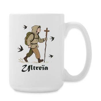 Pilgerwanderer nach Compostela, ultreïa - Große Tasse 440 ml - Weiß - Rechts
