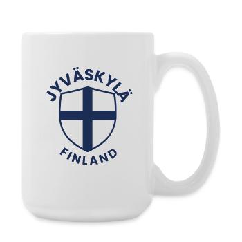 Emblème du bouclier finlandais avec croix - Grande tasse 440 ml - blanc - Droite