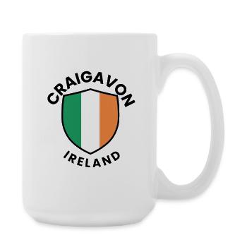 Flag motif of Ireland on shield - Large Mug 440 ml - white - Right
